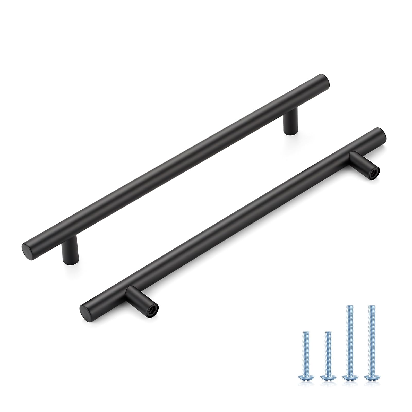 HOME EDIT Matte Black Cabinet Handles 7-1/2 Inch Hole Spacing, Stainless Steel Drawer Pulls for Cabinets, Kitchen, Bathroom, Dresser 60 Pack
