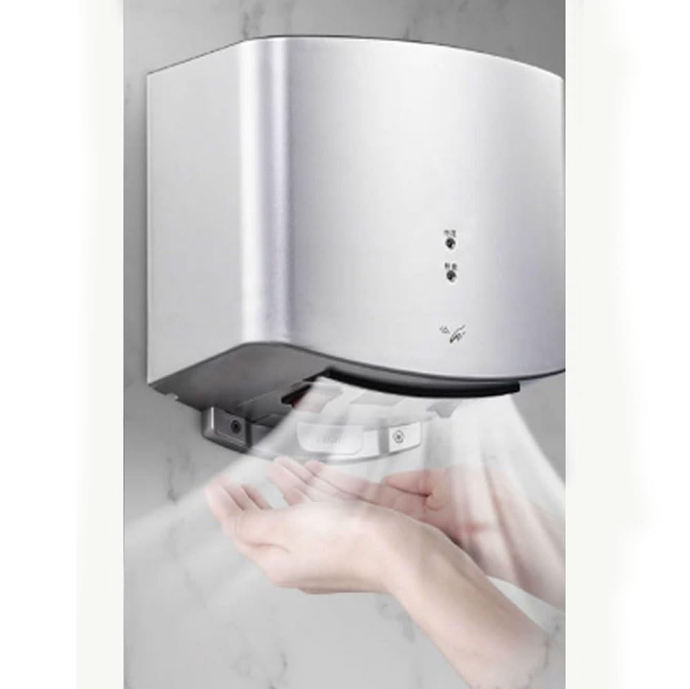 Sèche-mains automatique mural argent pour simplifier la routine des toilettes et de la maison
