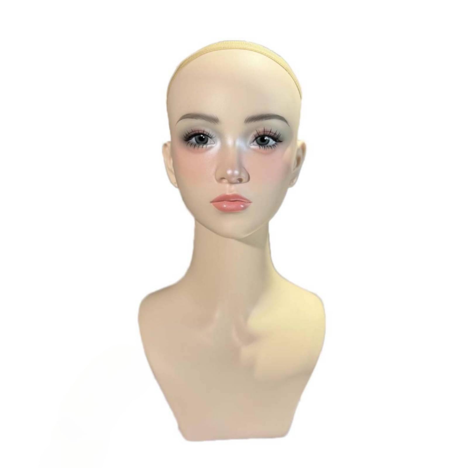 perfk Testa Manichino Donna per Parrucche Espositore Parrucca Busto con Spalle Supporto Display Testa con Collo E Spalle Finitura Realistica in PVC
