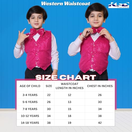 Image of Kaku Fancy Dresses Plain Waistcoat for Kids /Plain Jacket for Kids | Sequin Work Shinning Waist Coat For Annual Day Dance Competition (Only Jacket /Waistcoat - Shirt & Pant Not Included)