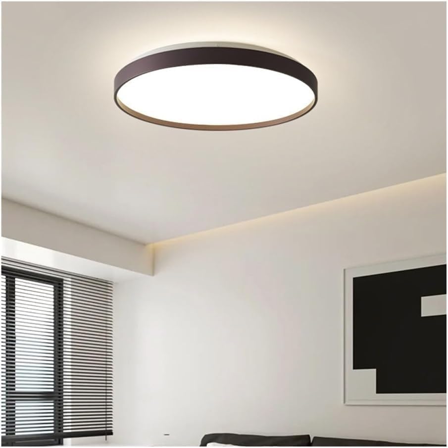 Nordic Minimalism Ceiling Light Fixtures, LED Stepless Dimming Round Flush Mount Ceiling Lamps, Acrylic Lamp Shade Ceiling Lighting Fixtures, for Kitchen, Bedroom & Living Room(Brown,45CM)