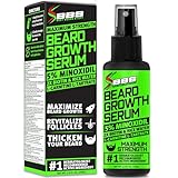 Minoxidil for Beard Growth – 5% Serum with 2X Biotin & Rice Water, Promotes Thicker, Fuller Facial Hair, Ideal for Patchy Areas, Revitalizes Follicles
