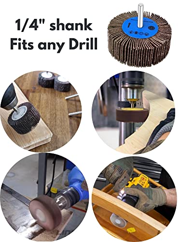 Line10 Tools 16Pk Flap Sanding Wheels Kit Fits Drill And Die Grinder For Wood And Metal #TOP5