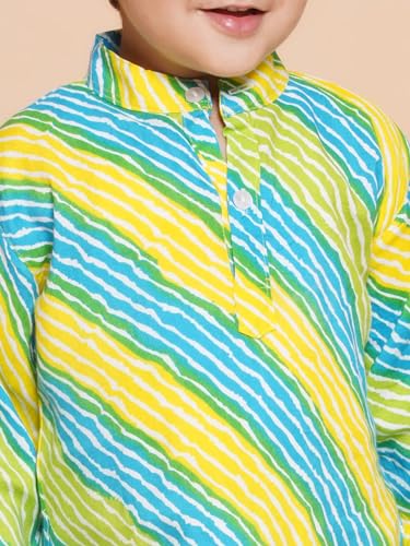 Image of AJ DEZINES Kids Ethnic Wear Cotton Printed Kurta Pyjama Set For Boys
