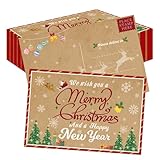 SMARSTICKER Christmas Postcards 4' x 6' Vintage Happy Holiday and Happy New Year Post Cards Festive Blank Merry Christmas Season’s Greetings Message Thank You Notes Cards for Business, Office