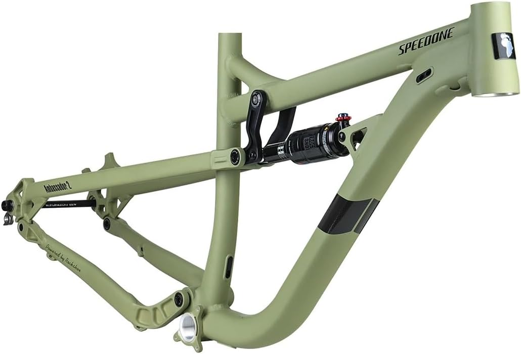 Full Suspension Mountain Bike Frame 27.5er 29er Aluminium Alloy Disc Brake Bike Frame 16" DH/AM Softtail Frame 12 * 148mm Thru Axle Boost Frame with Shock Absorber(Gray,17")