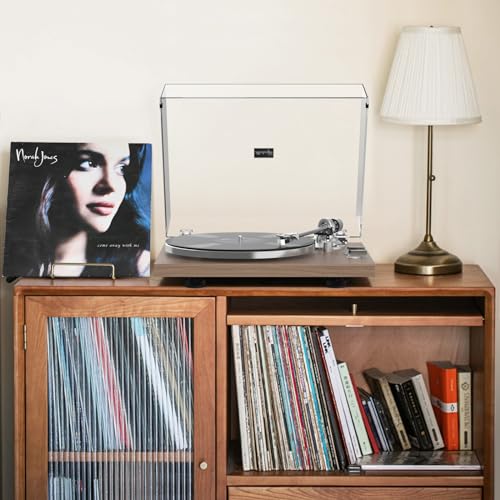 Image of Turntables Record Player with Wireless Output Connectivity Vinyl Player Belt-Drive Support 33 45 RPM Speed Phono Line USB Digital to PC Recording with Advanced MM Cartridge ATN3600L Light Brown