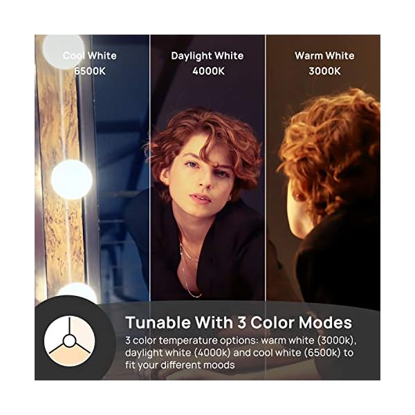 LED-Kosmetik-Lichter für Spiegel, Consciot Hollywood-Stil, mit 10 dimmbaren Glühbirnen, einstellbare Farbe und… – Bild 3