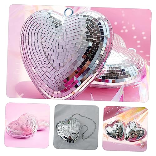Bola espejada colgante en forma de corazón MERRYHAPY, decoración iridiscente para fiestas, discoteca y eventos miniatura 6