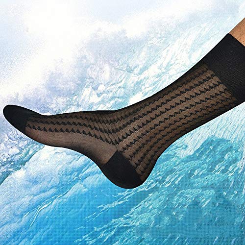 Men's Ice Silk Thin Business Thin Formal Dress Sheer Transparent Socks4