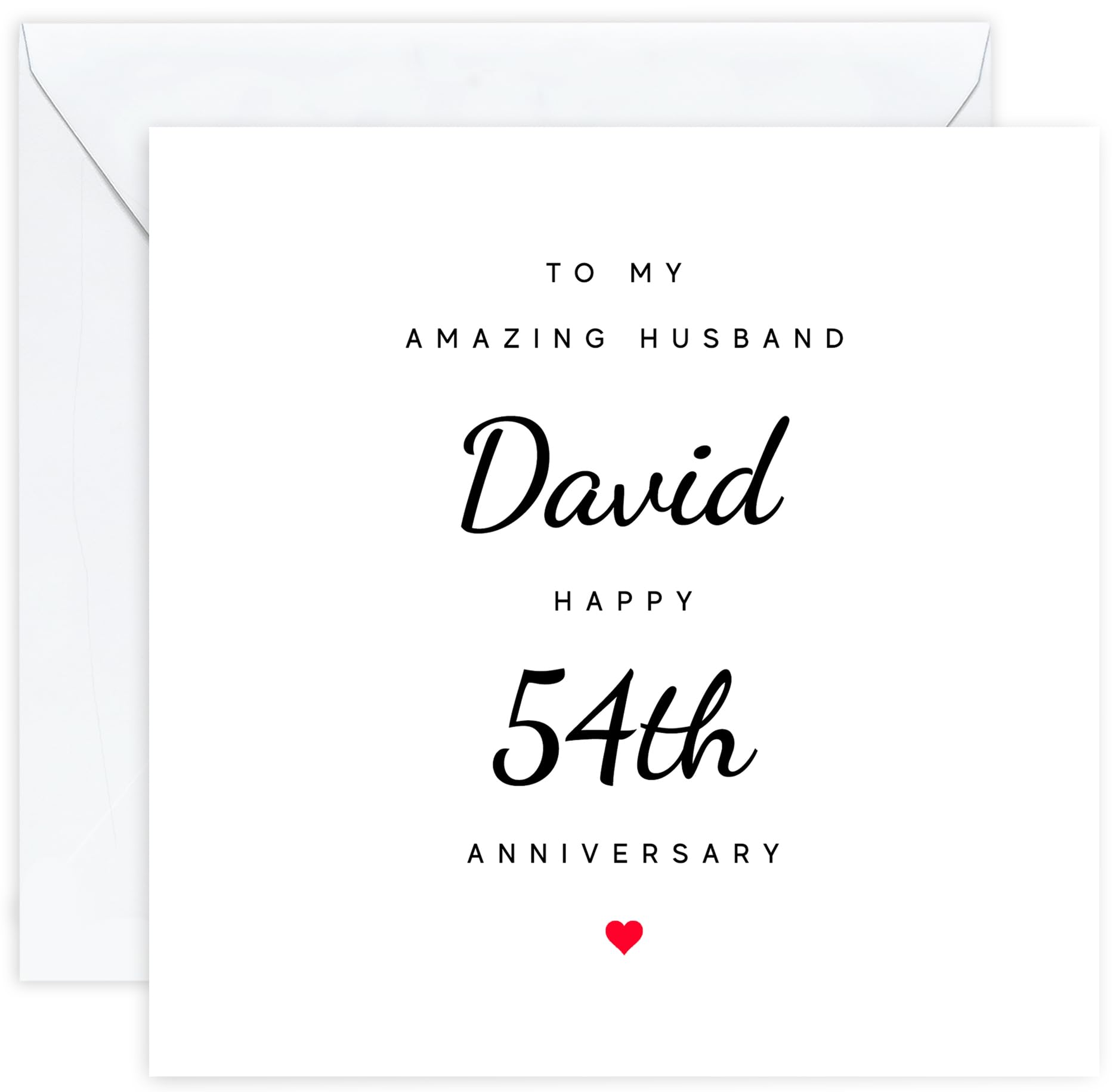 Personalised 54th Anniversary Card Husband – Romantic Custom Name Card | Fifty-Fourth Wedding Anniversary Card for Him | 54 Year Anniversary Card for Husband | from Wife