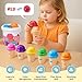 JOYCAT Ice Cream Play Set for Toddlers 1-3, Color Sorting Stacking Toys, Pretend Play Food for Girls Kids Valentines Gifts, Fine Motor Skills Learning Toys for Preschool (7 Cones 7 Scoops 1 Bucket)