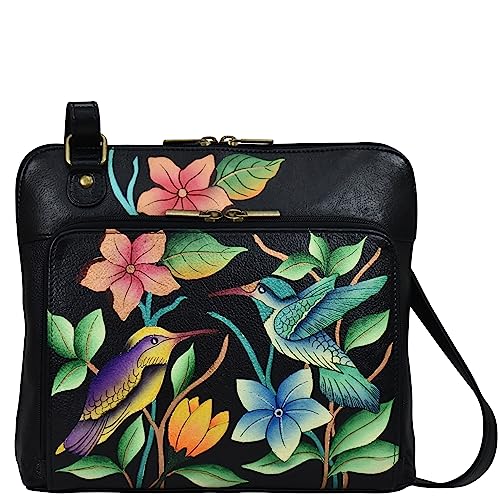 Anna by Anuschka Handpainted Leather Women's Zip Around Organizer Cross Body