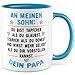 Papa Sohn Tasse Geschenk Kaffeetasse Vater Geschenkidee Motivations-Spruch Kaffee-Becher Inspiration Geburtstag Weihnachten Kind Junge