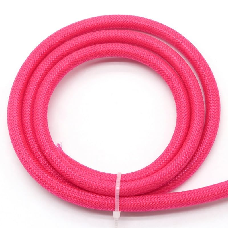 Przedłużana pleciona osłona na kable, wielobarwny pleciony kabel o dużej gęstości 4 mm rozciągliwy rękaw dla zwierząt (UV Pink,50 METER)