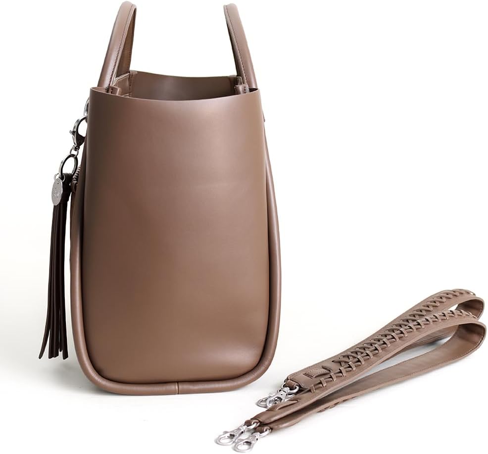 Itzy Ritzy Boss Tote Diaper Bag – Vegan Leather Tote with Stroller Straps, Changing Pad, Shoulder Straps & Tassel