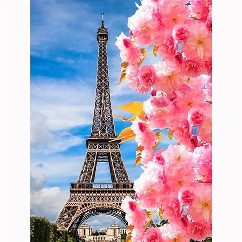 Kit complet de diamant painting paysages de fleurs 60x80cm point de croix en cristal strass