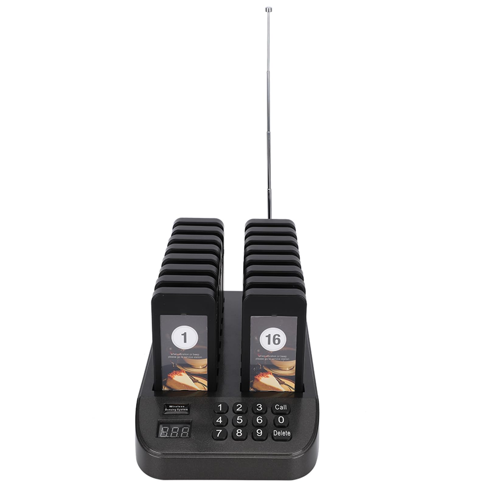 ASHATA Sistema cercapersone per Ristorante, Sistema cercapersone per Ristorante con Sistema di Chiamata Wireless Coda Cicalini Sistema di Chiamata per Cameriera Senza Fili a Lunga(Unione Europea)