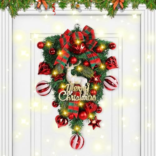 Türkranz Weihnachten, 50cm Weihnachtsdeko Tür Mit Led,...