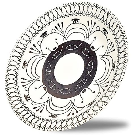 Product of Gifu Japan Japanese Mino Ware Small Appetizer Plate, Dinner Salad Desert Cake Multipurpose Dish, 6.7 inch Round Miike White Polar Bear Design Cover