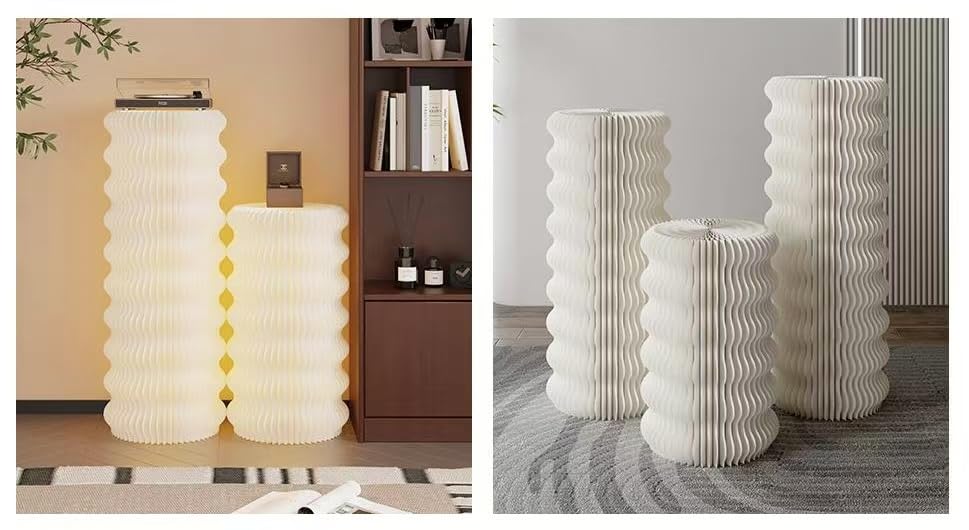 Amazon.co.jp: 紙製の展示台 円柱展示台 手作り作品用円柱式展示