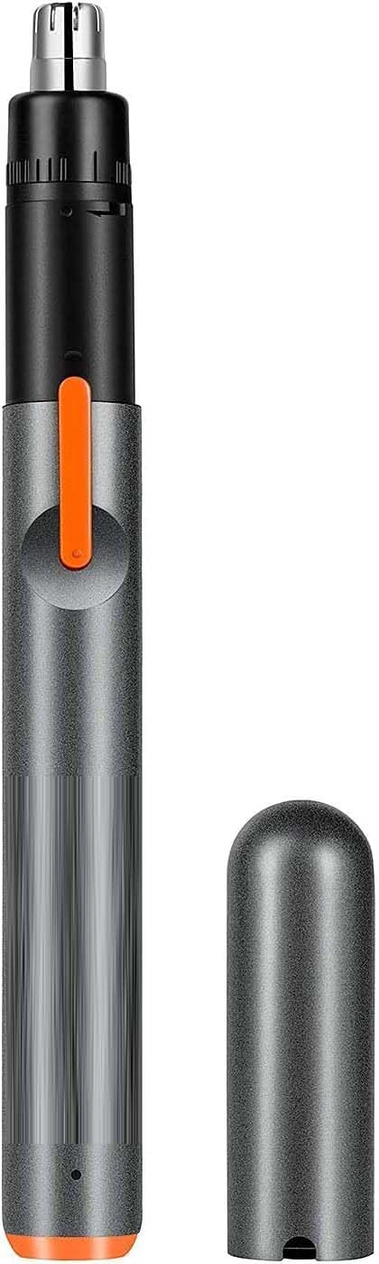 Ear and Nose Hair Trimmer Clipper -Professional Painless Eyebrow & Facial Hair Trimmer for Men Women, USB-Operated Trimmer, Dual Edge Blades for Easy Cleansing Black