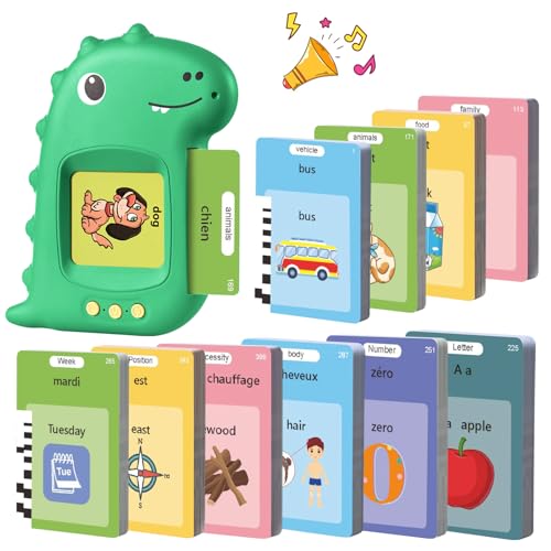 510 Mots Cartes Flash Parlantes Montessori Français Cartes éducatives pour Enfants Talking Flash Cards 255 Feuilles de 3+ Ans Jouets éducatifs Cadeaux d'anniversaire...