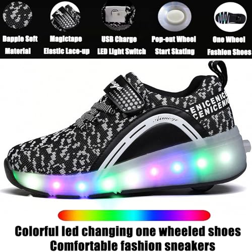 Image of Ylllu Kids LED Roller Skate Shoes with Wheel Light up Roller Shoes Gift for Girls Boys Children