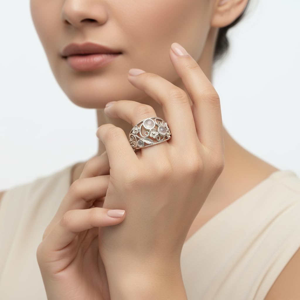 55Carat Wählen Sie Ihren Edelstein Verlobungsschmuck Sterling Silber Runde Brillante Form Schöne Design Hochzeit Besonderes Geschenk für Frauen, Mädchen und Damen Größe 47 bis 70