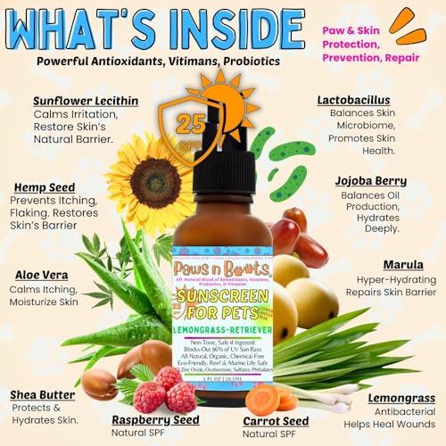 Image of Non-Toxic Sunscreen for Pets, Protective Barrier Cream Non-Toxic Easy to Apply Formula Moisturize & Rejuvinate Cracked Paw Pads, Nose, or Skin. Supports Tissue Growth PawsnBoots Lemongrass