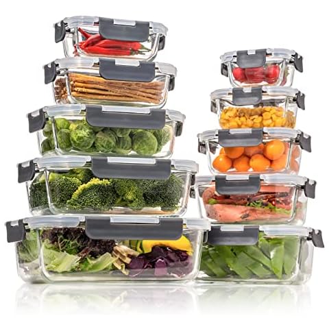 GENICOOK Glass Meal Prep Containers Set Cover