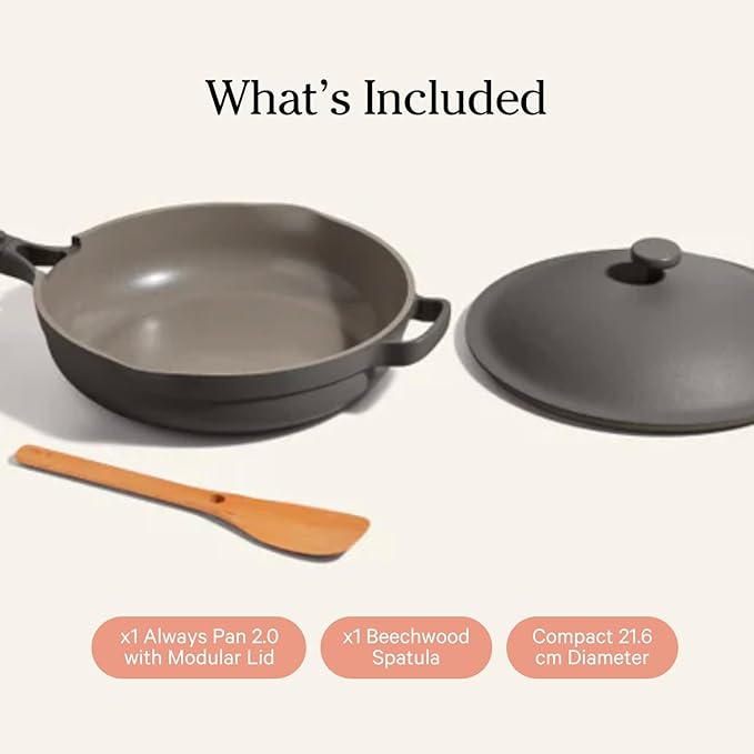 Crafted from durable aluminum, the Mini Always Pan 2.0 is not only lightweight but also excellent in heat distribution, ensuring even cooking of your meals. Its compatibility with all types of cooktops, including induction, combined with the ability to withstand oven temperatures of up to 232°C, adds a layer of convenience and versatility for various cooking techniques, from frying and sautéing to baking and roasting.