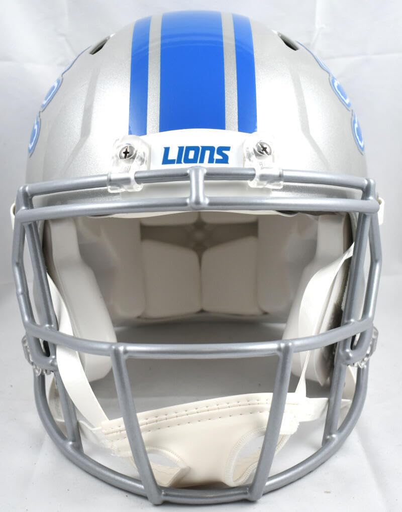 Barry Sanders Autographed Lions F/S Speed Authentic Helmet-Beckett W Hologram