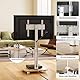 AOKCOS TV Ständer Rollbar mit Holzablage Regal, Fernsehständer auf Rollen für 32-65 Zoll Fernseher, TV Bodenständer Höhenverstellbar Schwenkbar, bis 40 kg Max. VESA 400x400mm (Weiß+Natur)