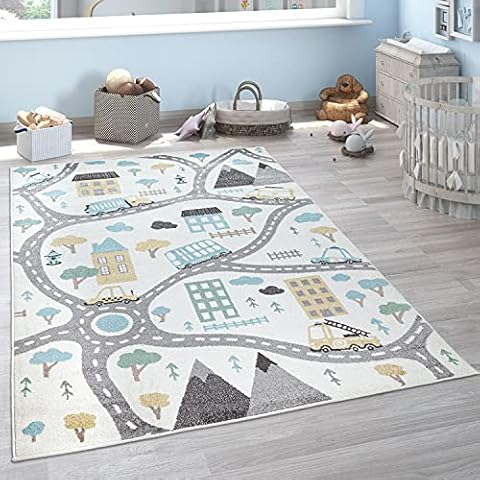 Paco Home Alfombra Infantil Color Pastel Coches Cover