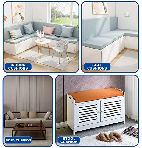 Custom Bench Cushion for Indoor Outdoor Patio Furniture Bay Window Seat Cushion, Customised Size Chair Pads, Optional Piping - Image 3
