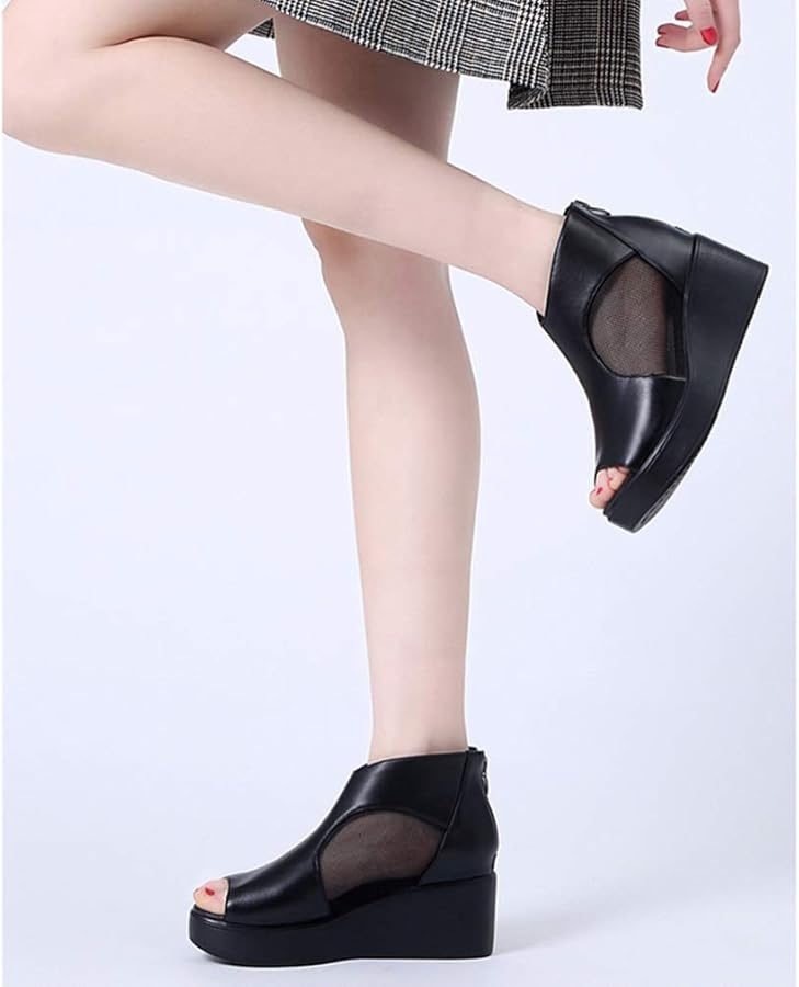 Amazon | 厚底サンダル 21.5cm ブーツサンダル メッシュ サンダル