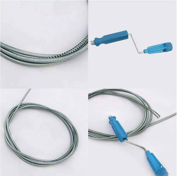Drain Cleaner Drain Auger Flexible Metal Spring Sink Dredge Auger Plumbing Snake Clog Remover Ultra-long Sewer Dredge (2.6m)
