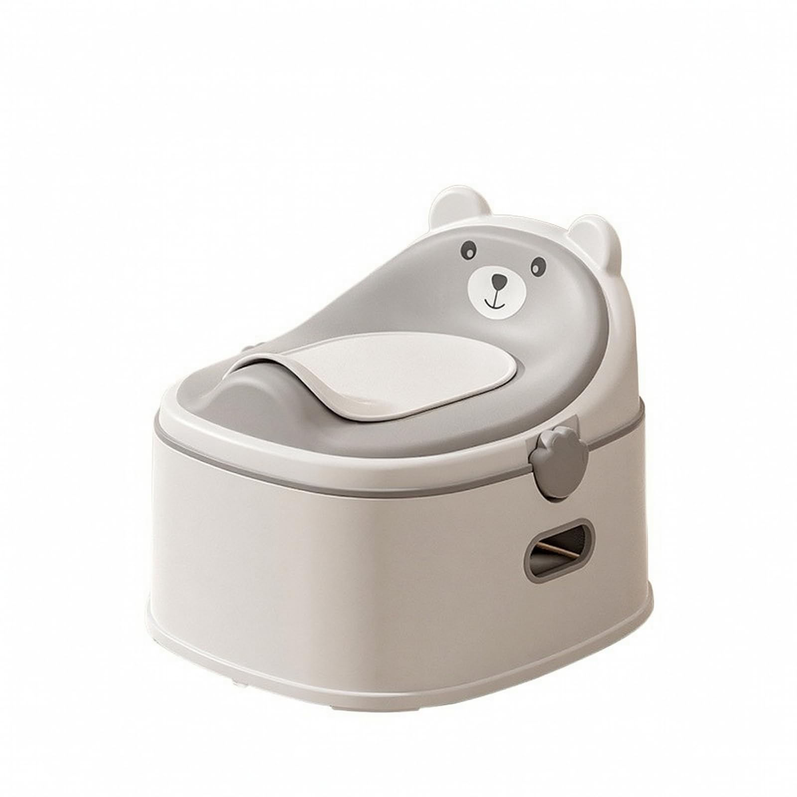 LOVIVER Vasino Funzioni con Schienale a Forma di Orso Multifunzione Vasino con Poggiapiedi a Due Livelli Sicuro per Casa Famigliare, Grigio