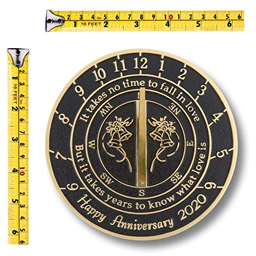 The Metal Foundry 'Love is' 2020 Wedding Anniversary Sundial Gift. Solid Recycled Brass Gift Idea is A Great Present for Him, Her, Parents, Grandparents Or Couple for Any Year of Marriage