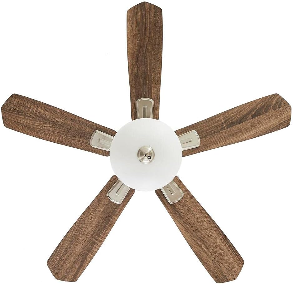 Wellston II 44 in. Indoor LED Brushed Nickel Dry Rated Downrod Ceiling Fan with Light Kit and 5 Reversible Blades