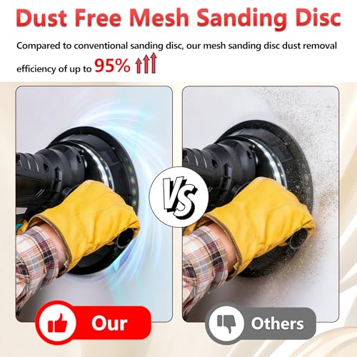 Image of 25 Pcs 9 Inch Mesh Sanding Disc for Drywall Sander 120 Grit | Hook and Loop Anti-Clogging Dust Free Round Sandpaper for Drywall Mud Smoothing, Joint Compound Levelling and Wall Repair