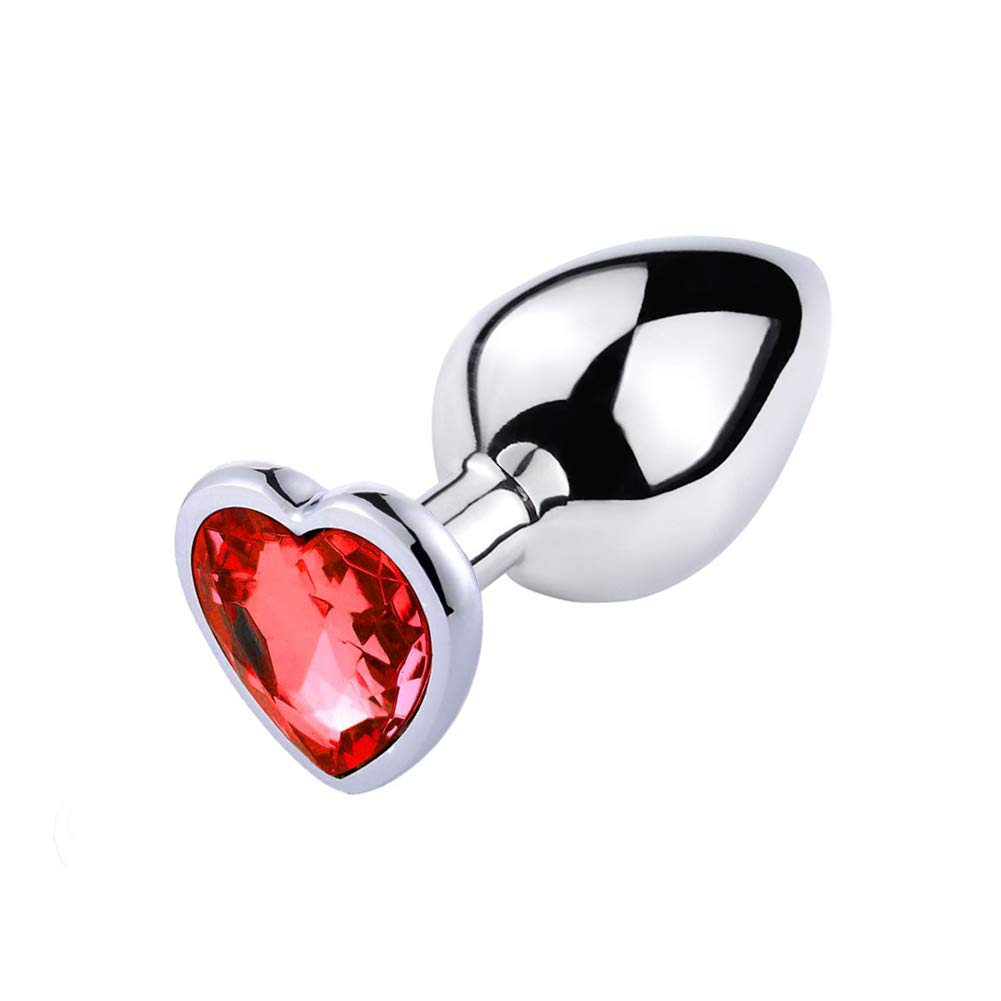 SXOVO Edelstahl Analplugs Butt Plug mit Kristall Sey Toys (Rot Klein)