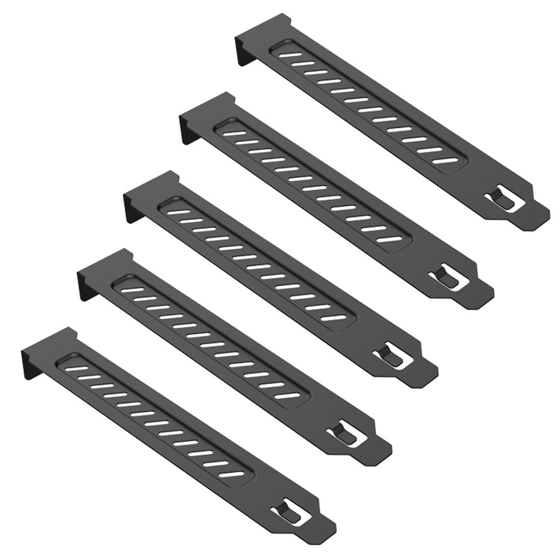 Coperture per Slot PCI, 5 pezzi Coperchi per Slot ventilati, Staffa di copertura per slot PCI ventilato in acciaio, Piastra di soppressione per PC, per PC Case flusso d'aria e antipolvere, nero