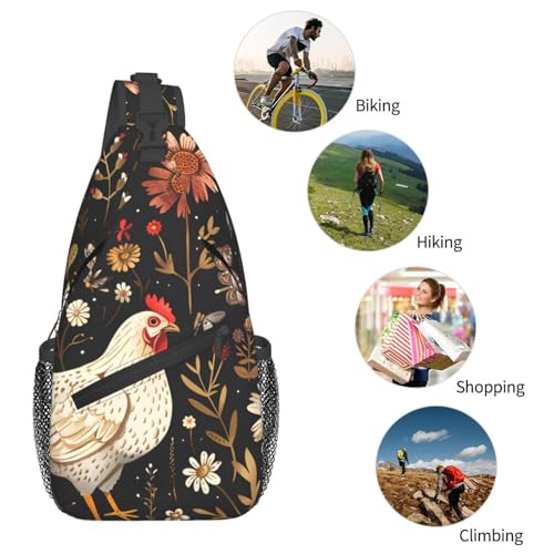 Morrales unisex con estampado White Chickens Flowers miniatura 6