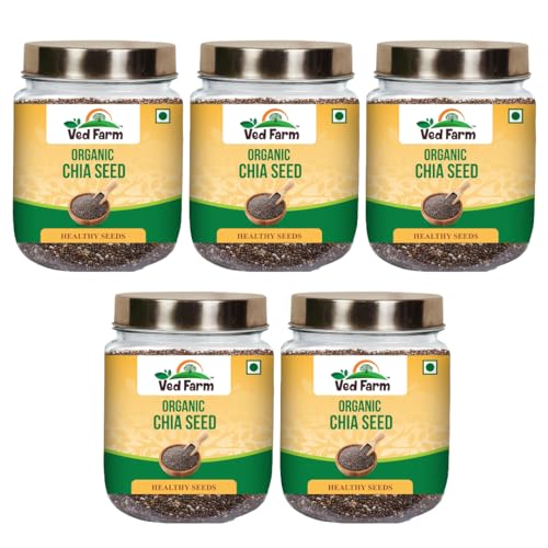 Image of 100% Pure Raw Unroasted Organic Chia Seeds I Rich with Omega 3, Fiber, Calcium & Iron I Healthy Snacks for Weight Loss Management I Boost Immunity I 500g, Pack of 4