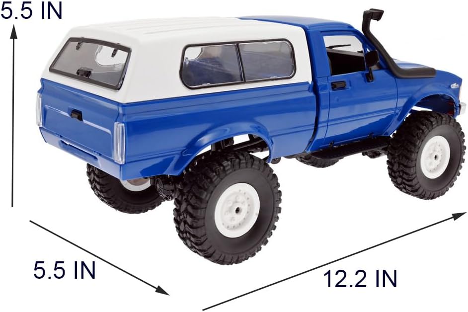 YIKESHU RC Rock Crawler, 2.4Ghz with Led Headlight RC Truck 4x4 Offroad 1:16 Scale Remote Control Truck, All Terrain RC Crawler Brushed RTR for Adults