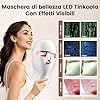 Tinkoola Maschera Viso LED per Viso e Collo, Maschera di Terapia con Luce LED, Ricaricabile USB-C, Maschera a Infrarossi per Casa, Lavoro, Viaggi, Yoga (Rosa)