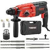 TEENO Rotomartillo Cincelador Perforador，SDS Taladro de Martillo Giratorio，800W 3 en 1 Martillo Perforador...