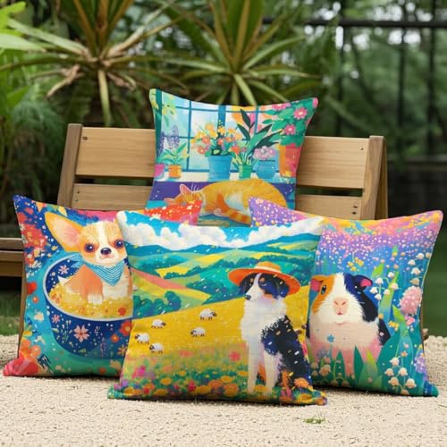 Housse de coussin 35x35cm imperméable en lin avec fermeture éclair